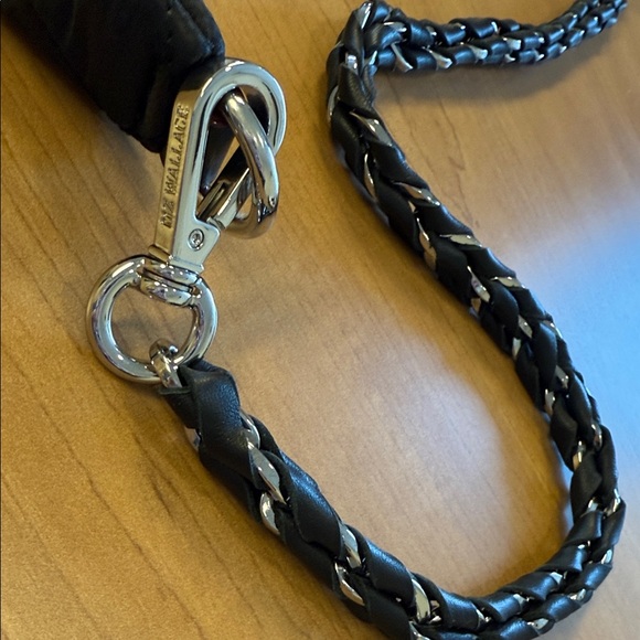 MZ WALLACE Crosby Luna Black Nylon Leather Crescent Moon Crossbody Sling Bag NWT - Picture 6 of 12